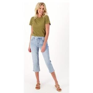 NEW NYDJ 16P Curves 360 Charmed Slim Straight Capri Jean Coastal Stretch Casual